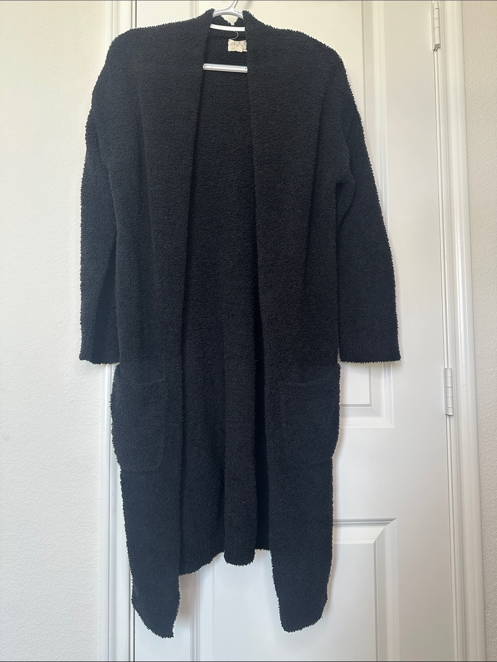 Thread & Supply Open Front Cardigan Black Teddy